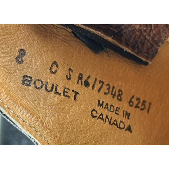 Boulet Boots Women’s Sz 8 Pink Brown 6251 Square Toe Leather Cowgirl Western - Picture 7 of 7